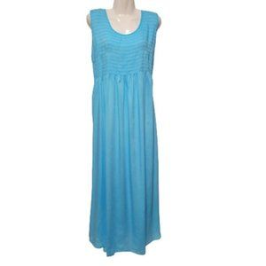 Blue Maxi Long Dress Sleeveless Loose Fitting Relaxed Fit Maxi Size L/XL - NWOT